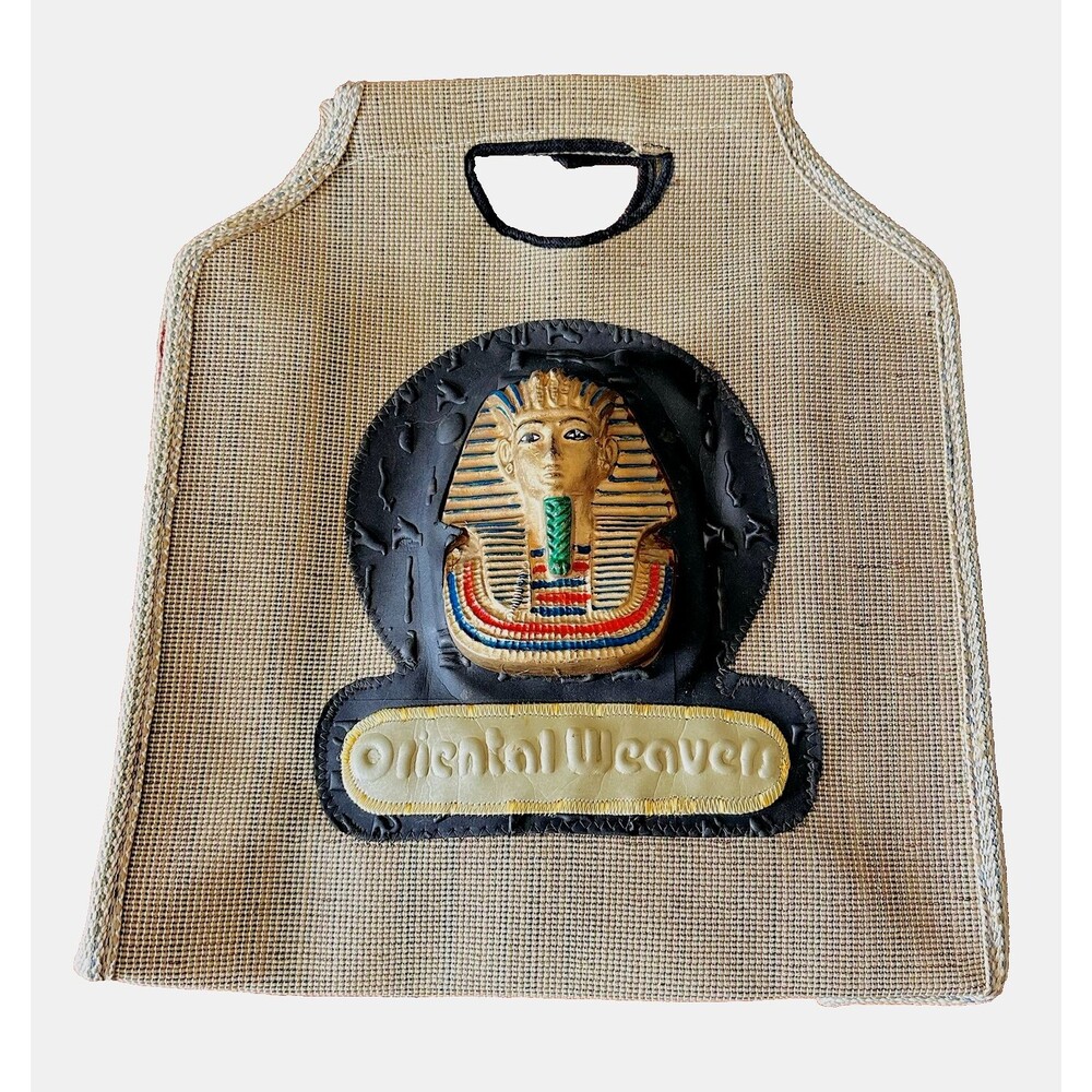 El Sultan Carpet School Egyptian 3D head of King Tutankhamun Big Heavy Tote Bag